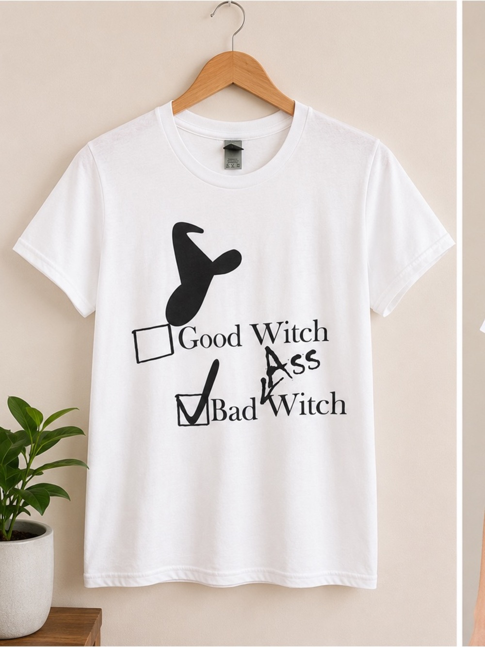 White 'Bad Witch' Graphic Tee